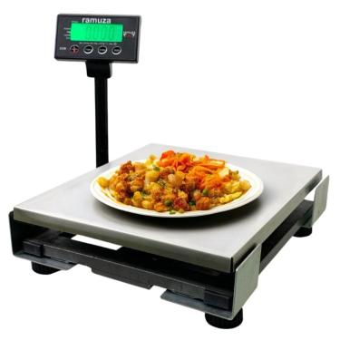 Imagem de Balança Para Checkout Digital 31kg Aço Inox 28x33 Chr Inmetro USB/RS232 Ramuza