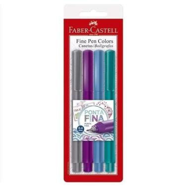 Imagem de Caneta Fine Pen Faber Castell 4 Cores - 4 Un