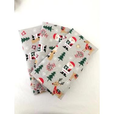 Imagem de Kit 8 Guardanapo Tecido Tricoline Algodão Para Natal 40X40 - Marphi Co