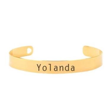 Imagem de Bracelete Personalizado Gravação Nome Yolanda Banhado Ouro 18K - 999003485-Feminino