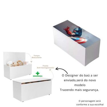 Imagem de Baú Organizador Porta Brinquedos 100% MDF Personagens Infantis - Home 