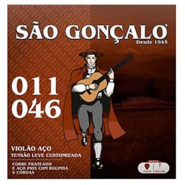 Imagem de Jogo De Cordas P-violão Aço C-bolinha 011" - 046" São Gonçalo
