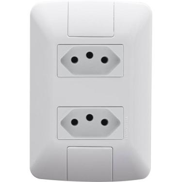 Imagem de Kit 15 Conjunto Tomada Dupla 10A 2P+T 250V Tramontina Aria