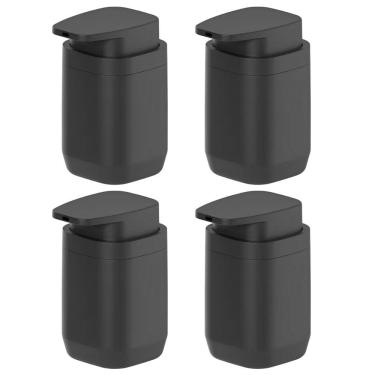 Imagem de 4x Dispenser Saboneteira Sabonete Liquido Ou Aura Preto