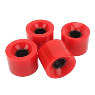 Imagem de ZJchao Rodas de Skate, 4pcs PU Multifuncional Rolos de Surf Board Rollers 60x45mm Rodas de Skate de Longa Prancha para Quadro de Banana, Small Fish Board, Placa de Peixe de Madeira (Vermelho 70T)