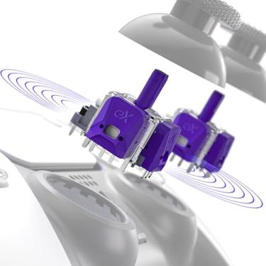 Imagem de eXtremeRate eXhall Digital Calibrable Hall Effect Thumbstick Kit for PS5 Controller, Replacement 3D Joystick Analog Stick Sensor Module Kit for PS5 Controller with Calibrate FPC Board - Purple 120gf