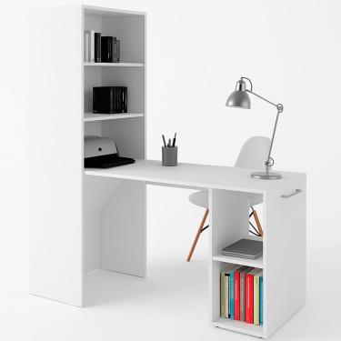 Imagem de Mesa Para Escritório Articulável Alta Multiuso Retrátil Branco