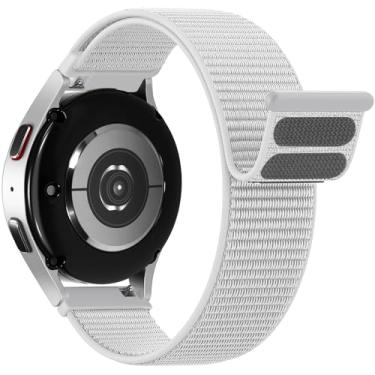 Imagem de IMIVIO Pulseira esportiva de nylon compatível com Samsung Galaxy Watch 7 6 5 4 mm e 44 mm/Watch 6 4 mm/Watch 6 4 Classic de 42 mm, 46 mm, 43 mm e 47 mm/Watch 5 Pro, 20 mm, respirável, de liberação