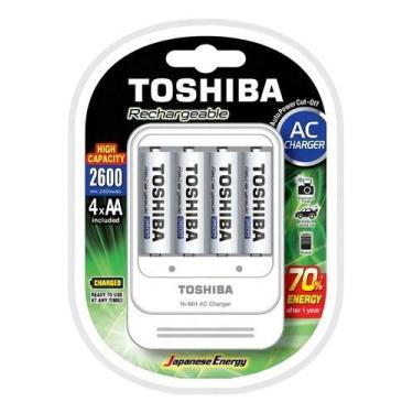 Imagem de Carregador De Pilhas Aa/aaa Tnhc-6gae4 C/4 Pilhas Aa 2600mah - Toshiba