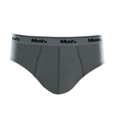 Imagem de Cueca Mash 73.58 Slip Confortável Malha 100% Algodão, M, Chumbo