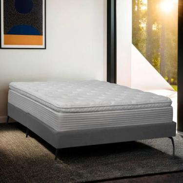 Imagem de Base Cama Box Orgânica Montreal 199x210cm King Size Pés de Ferro Boucl