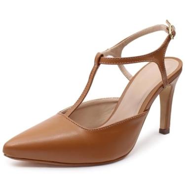 Imagem de Scarpin Re&Ton Salto Médio Aberto Confortável SC17 (Marrom, BR, Adulto, Numérico, 36)