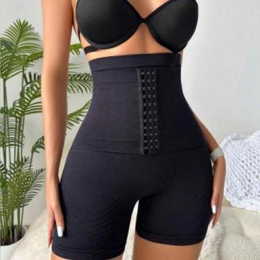 Imagem de Short Cinta Modeladora Fechamento Em Colchete Pós Parto Pós Cirúrgico 