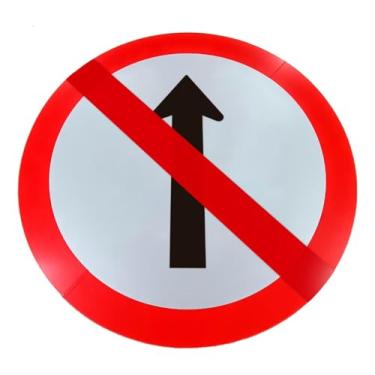 Imagem de Kit 5 Placas de Sinalização, Condomínio, Sentido Proibido, Refletiva, 60cm, em ACM 3mm (alumínio composto)