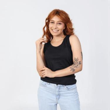 Imagem de Camiseta Regata Feminina Barato Blusinha Verão Calor 100% Algodão Vari