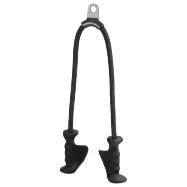 Imagem de QWORK Acessório ergonômico para puxar corda tríceps – Barra de puxar LAT para máquina de cabos, acessórios de cabo de corda tríceps de 68,5 cm de comprimento para academia - - para acessórios de cabo