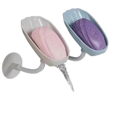 Imagem de Saboneteira com Ventosa Fixação Segura - Design em Folha Natural para Banheiro, Viagem e Bebê | Porta Sabonete com Dreno Automático e Base Antiderrapante(2)