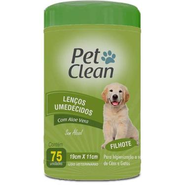 Imagem de Lenço Umedecido Pet Clean para Cães e Gatos Filhotes - 75 Unidades