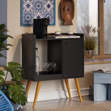 Imagem de Aparador Sala Com Adega Retrô Pés Palito Pétrus Linus - Cores Diversas