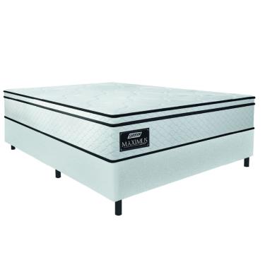 Imagem de Cama Box Casal Gazin Colchão Molas Ensacadas 138x188x62cm New Branco