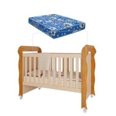 Imagem de Berço Americano Mirelle Off White Bétula Com Colchão Ortobom– Carolina Baby