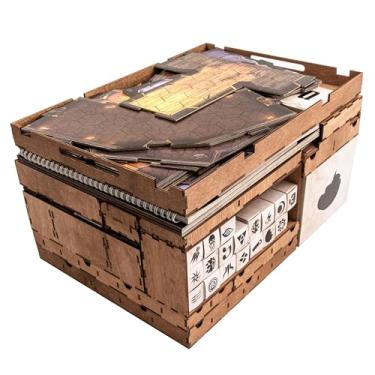Imagem de SMONEX Organizador de madeira e tabuleiros para quatro jogadores compatíveis com o jogo de tabuleiro Gloomhaven - Caixa adequada para armazenamento de todas as expansões Gloomhaven - Inserção e