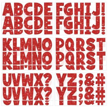 Imagem de 128 peças adesivos de letras com glitter grande quadro de avisos letras do alfabeto adesivos de vinil autoadesivos letras para cartaz exibição artesanato caixa de correio janela porta sala de aula