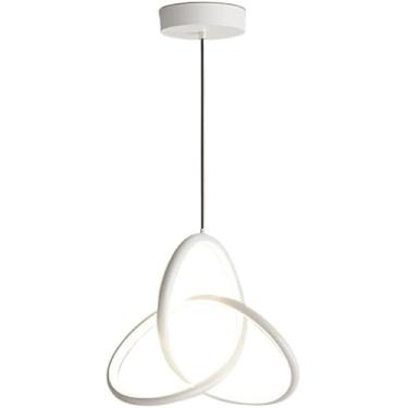 Imagem de Luz Pendente Led 17w Moderna E Simples, Luz Suspensa De Altura Ajustável Embutida, Design De Anel Irregular Para Sala De Jantar Ilha De Cozinha Quarto Entrada Do Saguão, Three-color Light