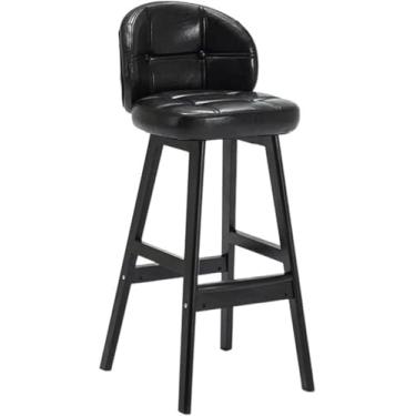 Imagem de Comfort Stools Banqueta De Almofada De Couro Pu 73 Cm Cadeira De Ilha Alta Com Pés Altos E Encosto Bancos De Cozinha Ergonômicos Para Balcão Home Bar, E