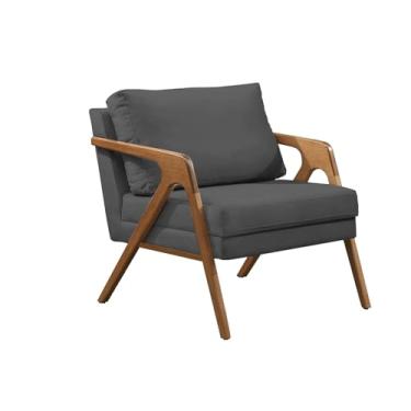 Imagem de Poltrona De Veludo Monalisa Luxo Para Sala De Estar Recepcao Leitura (CINZA)