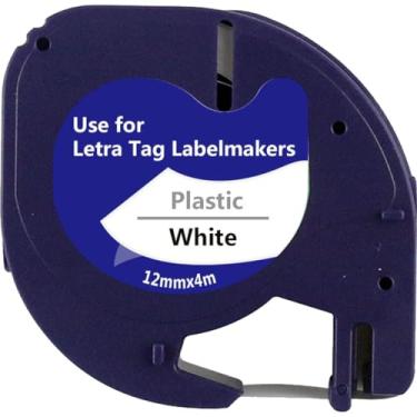 Imagem de Fita Para Rotulador Eletrônico, Masterprint, 12mmx4mts, Modelo, 91201, Preto/Branco