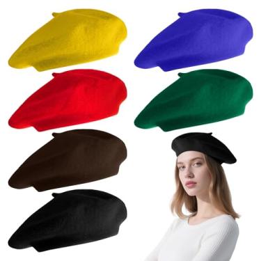 Imagem de choyaxo 6 boinas de festa de Halloween, boinas francesas, multicoloridas