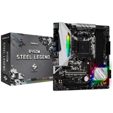 Imagem de Placa mae asrock b450m steel legend amd am4 matx ddr4 90-mxb9y0-a0bay1
