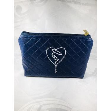 Imagem de Nécessaire Bordada Religiosa P - DaniBordados, Azul marinho