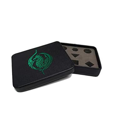 Imagem de Estojo de armazenamento e exibição de dados de couro Lite – perfeito para dados de plástico, metal, pedra ou madeira (dragão verde)