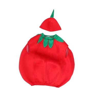 Imagem de kowaku Fantasia de tomate infantil, novidade, vestido portátil, fantasia para festa, acessórios para dramatização, 120