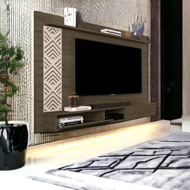 Imagem de Painel Para Tvs Até 60 Pol Roma Castanho E Off White Cambel