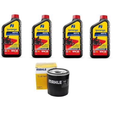 Imagem de KIT TROCA 4L ÓLEO COMPLETO IPIRANGA 10W30 4T SEMISSINTETICO + Filtro Mahle NC750 2015 A 2025