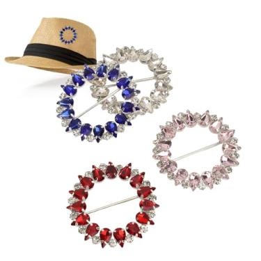 Imagem de 4 peças de clipes de camisa, anel de cachecol, clipe de camiseta, fivelas, clipe de cinto, clipe de cachecol, anel, clipes redondos de cores sortidas, galvanizado, metal, strass, fitas brilhantes