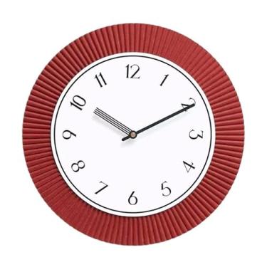 Imagem de ZzleoyuUUs-12 Relógio de parede O novo relógio minimalista e criativo pendurado na parede é adequado para salas de estar, salas de estudo e quartos. Relógio de parede silencioso (vermelho)