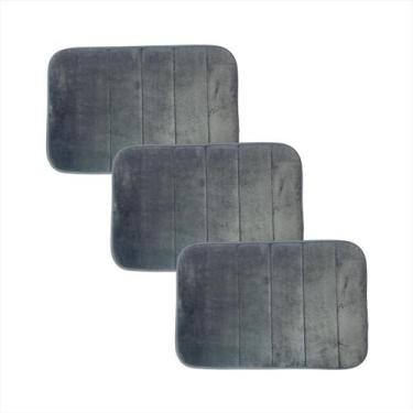 Imagem de Jogo de Tapetes Chique Banheiro Base Emborrachada Felpudo - MULTIART, 