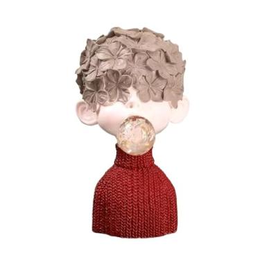 Imagem de Ornamentos artísticos Sala de estar Estantes Armários de vinho Decoração para casa Artesanato criativo Esculturas Decorações de entrada Arte Decorativa(Red,Pequeno)