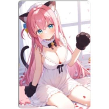 Imagem de DKLOWK Pôster de metal fofo anime menina sexy biquíni mangá placa de decoração de parede para casa bar clube quarto banheiro homem caverna otaku 20 x 30 cm