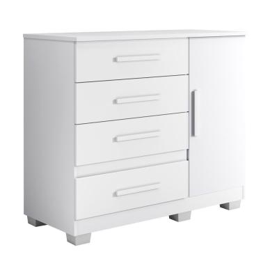 Imagem de Cômoda New Florença 4 Gavetas 1 Porta Com Sapateira -benetil Branco