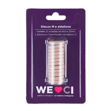 Imagem de Kit Discos M E Elásticos Para Caderno Inteligente Ci231018 Rosê Pérolado - Ci