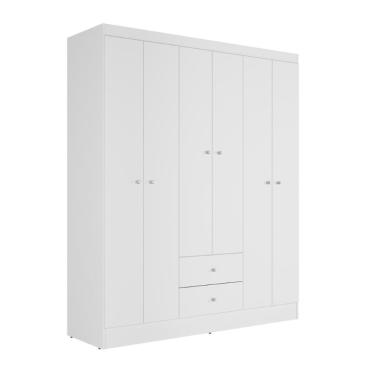 Imagem de Guarda Roupa Casal 6 Portas 2 Gavetas Itália Branco Kits Paraná Branco