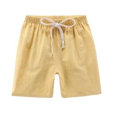 Imagem de Shorts De Verão De Linho E Algodão Para Meninos E Meninas, Calças Resp
