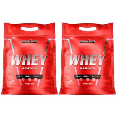Imagem de Kit 2 Nutri Whey Integralmédica Refil 900g Morango