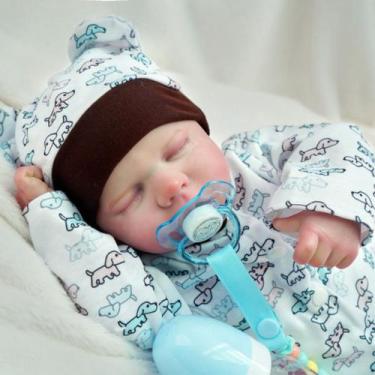 Imagem de Reborn de Silicone Realista Brastoy Original Boneca Pode Dar Banho Kit