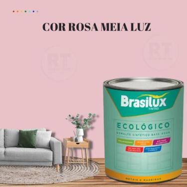 Imagem de Esmalte Sintético Brasilux Base Água Ecologico Cor Rosa 800ML Brilhant